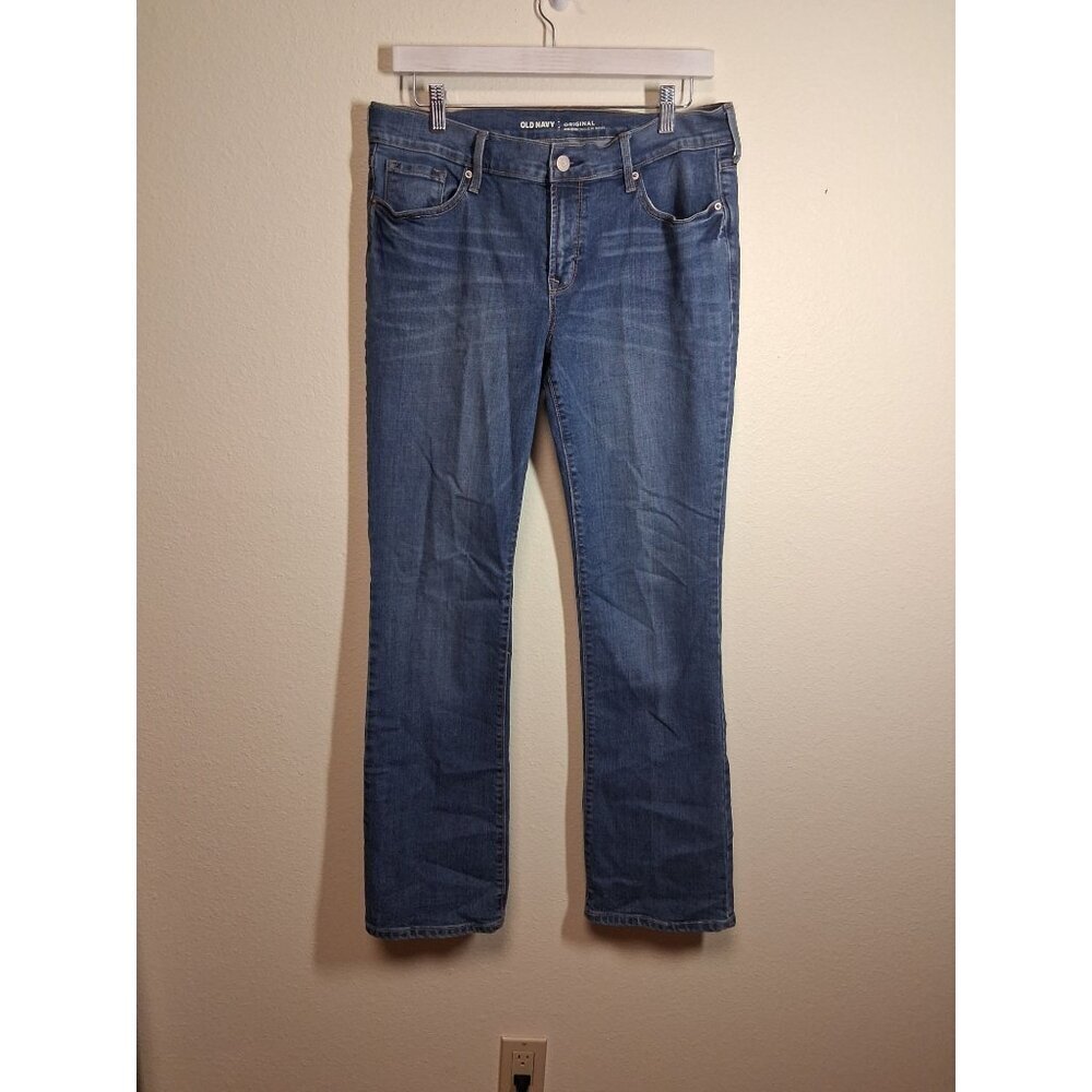 Old Navy Original Denim Blue Jeans Mid Rise Straight Leg Size 8 Regular